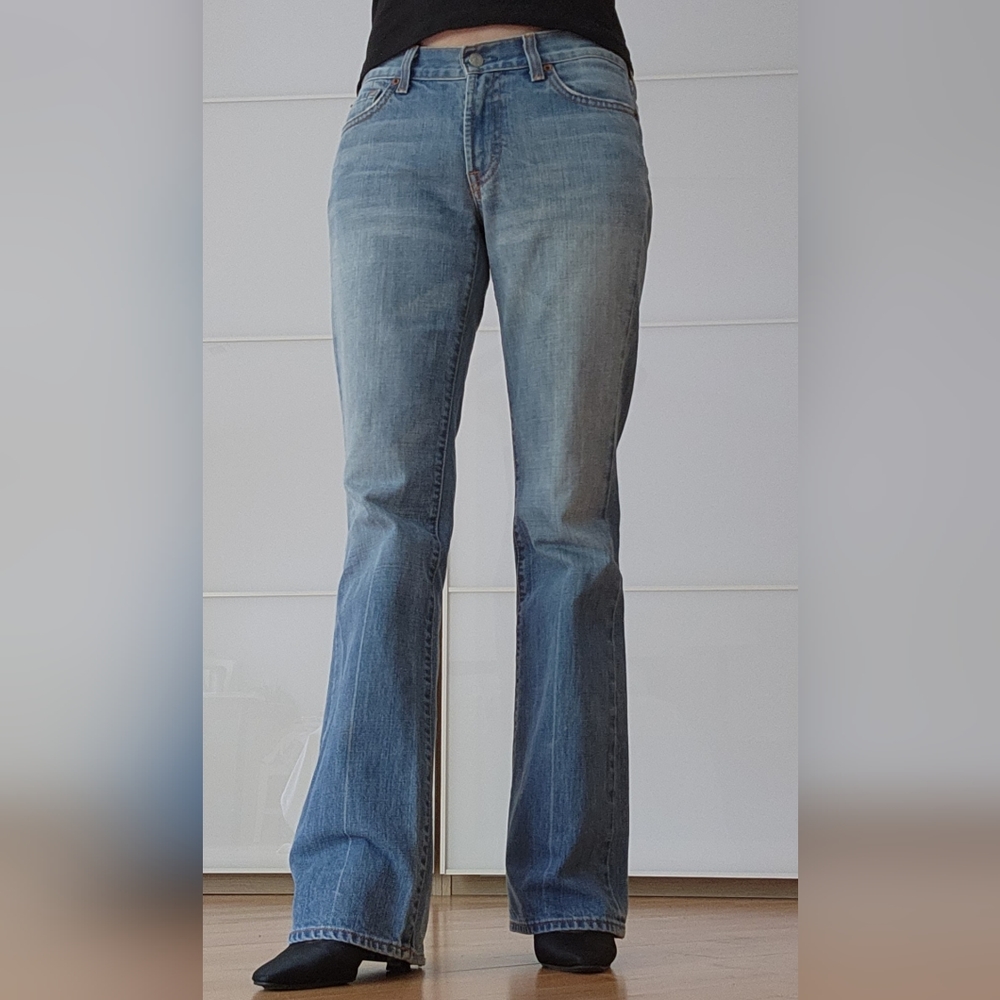 7 FOR ALL MANKIND BLUE JEANS, SIZE 28, BOOTCUT